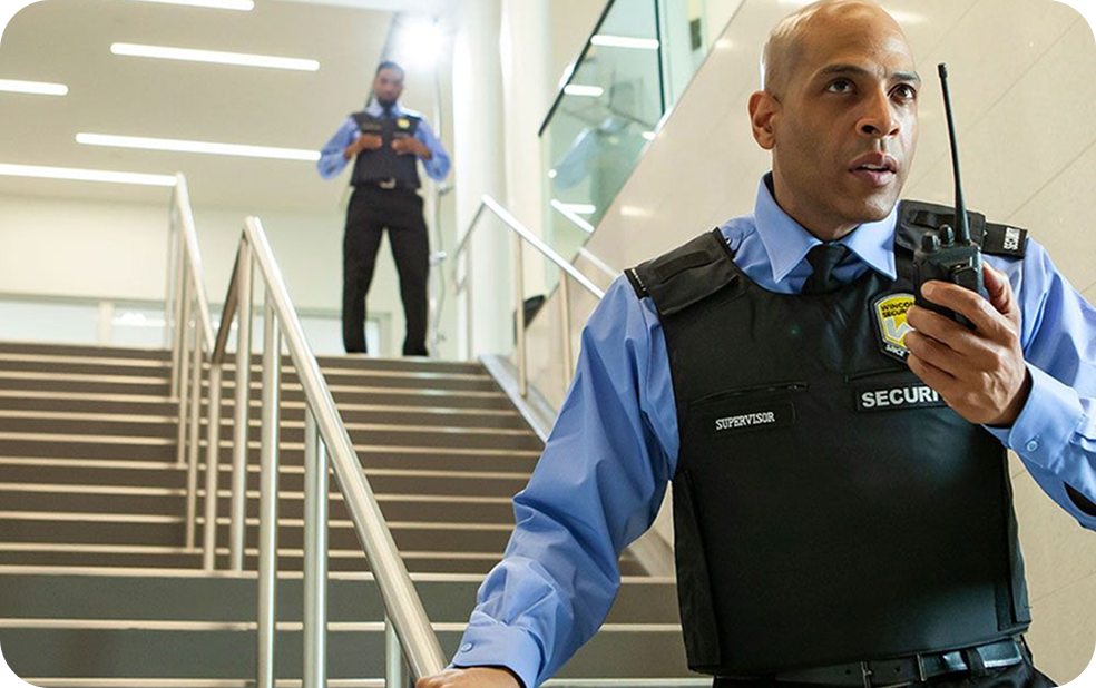 security guard using wireless controller